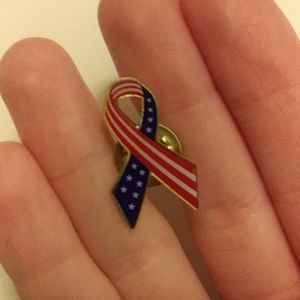American Flag Awareness Ribbon Pin